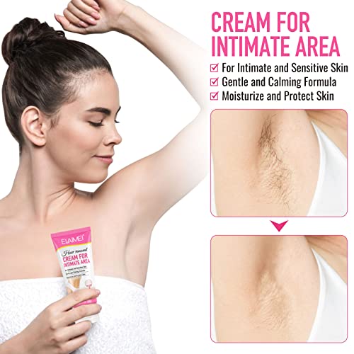 Creme de remoção de cabelo íntimo/privado, creme decepcional impecável indolor para áreas privadas, pubiana, biquíni, corpo, perna e