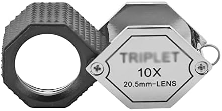 Wpyyi 10x portátil lexa de metal de metal kit de lente óptica tripla de bolso dobrável