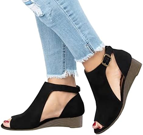 Sandálias de Osborniool para Mulheres Vestido Verão, Plataformas Casuais Femininas Custas Sandals Womens Hollow Saudes Sandals