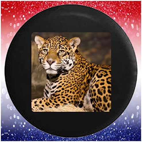 Capa de pneu preto Africano Leopard Wildlife Cheetah Jungle Cat preto 28 a 29 polegadas