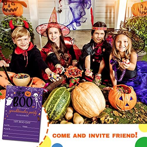 Deluxe Halloween ou convites para festas, 25 cartões de preenchimento com envelopes, abóbora, fantasma, monstro, truque