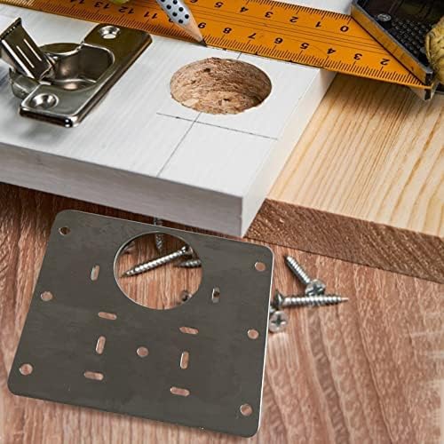 Kit de reparo de dobradiça, suportes de placa de reparo de dobradiças de dobradiça com orifício para gabinete, suportes