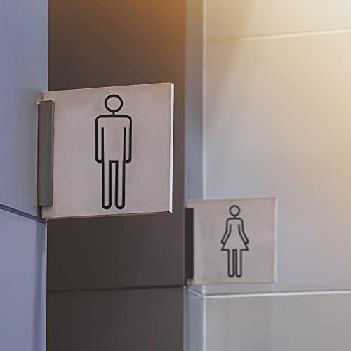 Adesivo acrílico HQLESHUI Placa de banheiro masculino e feminino, placas de porta do banheiro, placas de banheiro