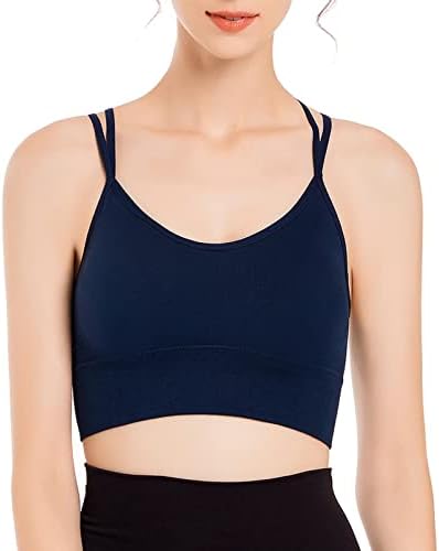 Cross Back Sport Bras Wirefree Free acolchoado Sexy Crisscross Strappy Yoga Bra Tanque Tampo Tampo Racerback de baixo impacto