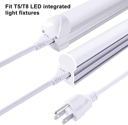 Cabo de alimentação de luz LED de 6 pés de 6 pés com interruptor ligado/desligado, cabo de extensão do conector T5 T5 T8 T5 Cabo de extensão com plugue dos EUA para luminárias de tubo integrado T5 T5 LEDs T8
