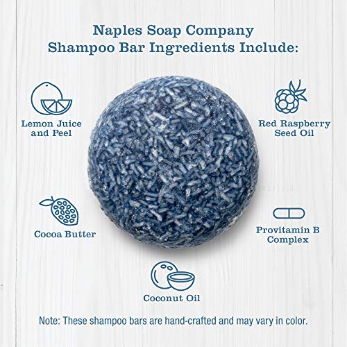 Naples Soap Company Solid Shampoo Bar-Livre de parabenos, álcool, pthalates-Cabelo-de-cabelo à mão, pH equilibrado, ecológico