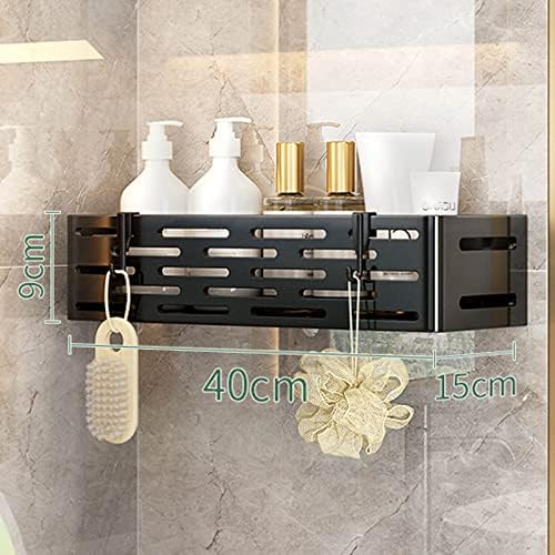 NESHO Banho prateleira de chuveiro de parede com prateleiras de banheiro de gancho Auto -adesivo Aço inoxidável montado