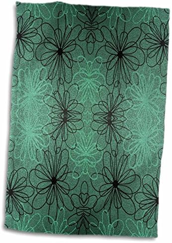 3drose Florene Contemporary Resumo - Green Truging N preto - toalhas