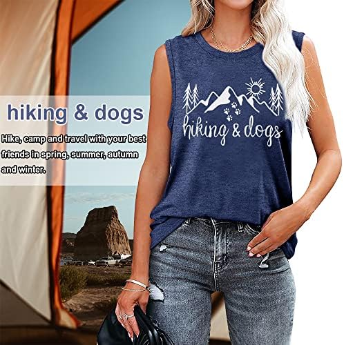 Camisetas da montanha para caminhadas Mulheres engraçadas Aventura Graphic Top Top Summer ao ar livre camiseta sem mangas