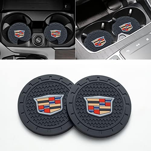 Soyater Silicone Non Slip Coaster Car Acessórios para interiores - 2 peças com CT6 XT5 CTS XTS SRX ATS DTS DO STS STS CUP