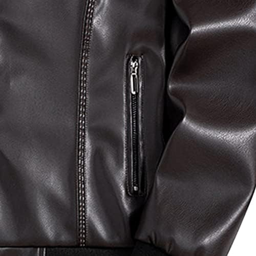 Maiyifu-Gj Men's Stand Collar Leather Jacket