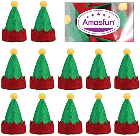 AMOSFUN MINI CHAPO DE NATAL LOLPOP CANDY STORE ELF HAT LOLLIPOP CANDY CONHEÇA DIY BRANHA DE VINHO CAPS DE CRATA DOLO DO CRANCHO