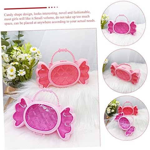 Zerodeko 10 PCs Princular acrílico para contêineres papel claro lar adorável meninas violeta forma de bolsa rosa trilhas de bolsa