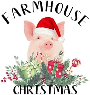 Farmhouse Christmas Piglet com Papai Nota Notebook Decoração de parede Decalques de parede Decalques de parede de porquinho de