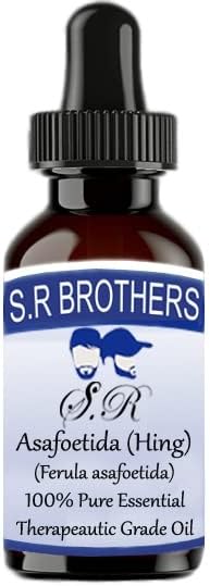 S.R Brothers Asafoetida Pure e Natural Teleapeautic Indical Ishelply Oil com conta -gotas 50ml