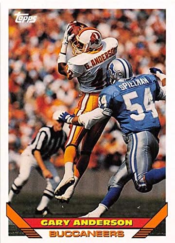 1993 Topps Football 61 Gary Anderson Tampa Bay Buccaneers Cartão de negociação NFL oficial da Topps Company