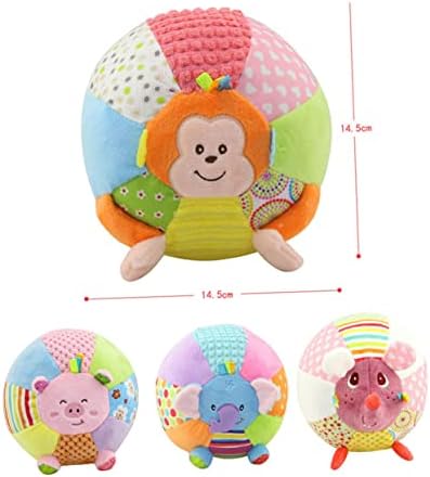 TOGEVAL 2PCS Bolas de chocalho para brinquedos de etiqueta de bebê para bebês bebê de pelúcia pega de bicho de animal de pelúcia de bola de bola de bola de bola de bola
