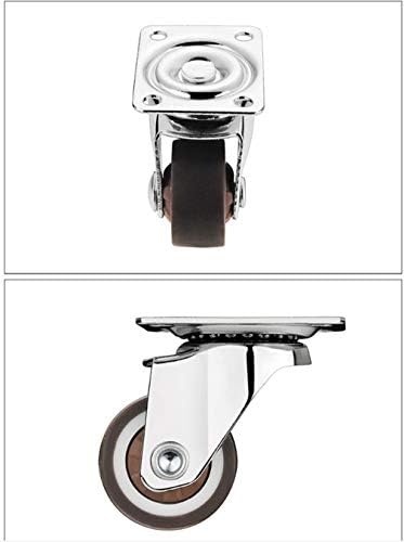 Rodas de placa de mamona pesada-4pcs rodas de veterano giratório, mamona de móveis de borracha com freios, parafusos e