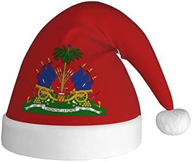 Brasão de armas Zaltas do Haiti Christmas Hat for Adult Soft confortável Hats de Papai Noel para materiais de festas de Natal de Ano Novo de Natal