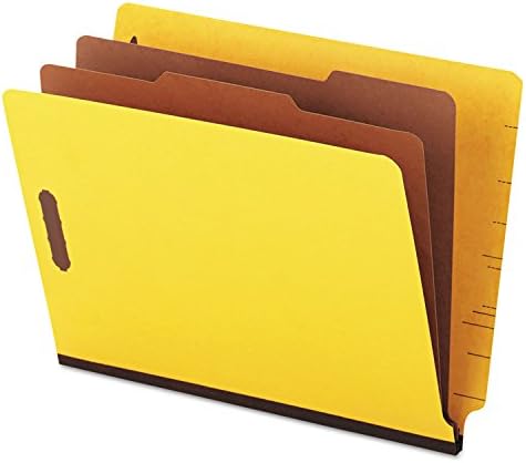 Pastas de tabela de extremidade PB Universal 10319, 6 seções, tamanho da letra, amarelo, 10/caixa