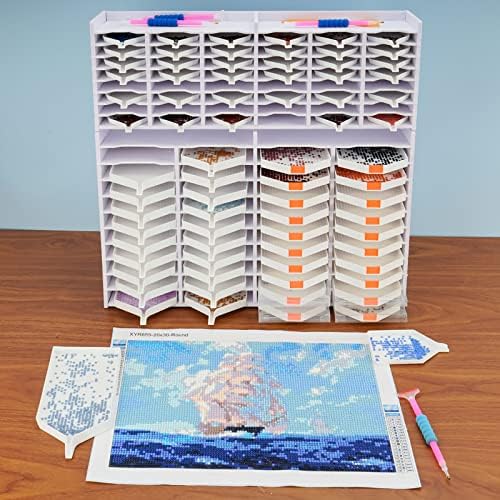 48 Grids Pintura de diamante Bandejas de armazenamento de armazenamento caneta e bandeja multi-barco Organizador de rack Art Kits
