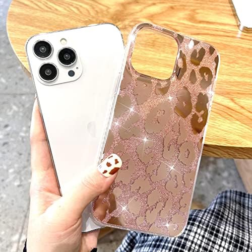 Ziye Compatível com iPhone 13 Pro Max Case Leopard Luxo Cheetah Gold Cheetah Caso de impressão para mulheres, capa reforçada à prova