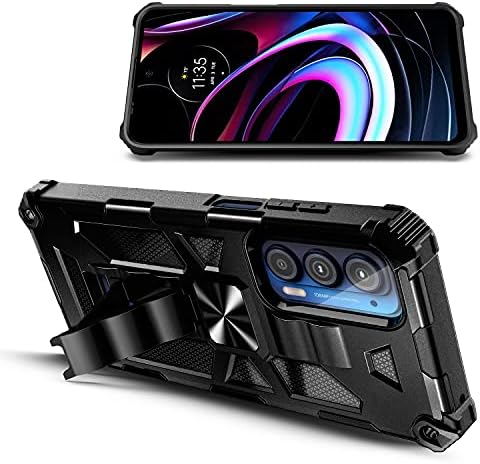 NZND Case para Motorola Moto Edge 5G UW/Moto Edge 2021 com protetor de tela de vidro temperado, protetor protetor de corpo inteiro