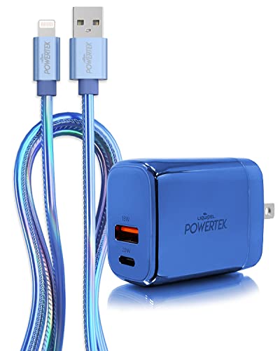 LIGLIPEL POWERTEK IPHONE CABELA COMBO CABO PACK [MFI Certified], Adaptador Lightning to USB Cord, carregamento rápido de 6 pés,