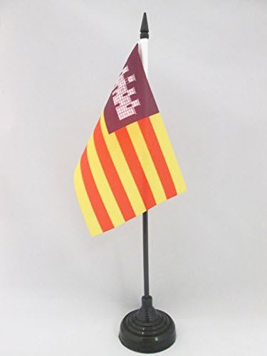 AZ Flag Balearic Islands Bandeira 4 '' 'x 6' ' - Região espanhola de Islas Baleares Bandeira de mesa 15 x 10 cm - Beck de