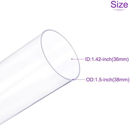 DMIOTECH ID 36mm OD 38m, Tubo redondo de plástico transparente de 0,5 m de comprimento para tubo redondo duro para tubo