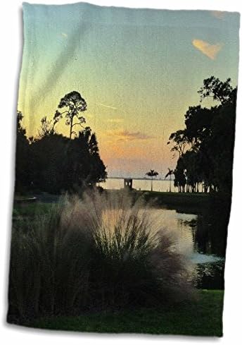 3drose florene tropic pôr do sol - pôr do sol sobre o marco de Sarasota - toalhas