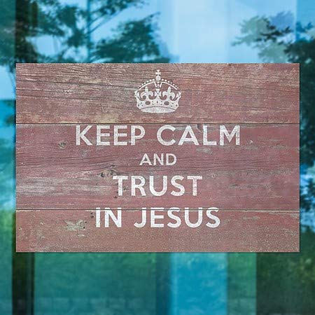 CGSignLab | Círculo interno Christian -Keep calma Clear Window Alling | 30 x20