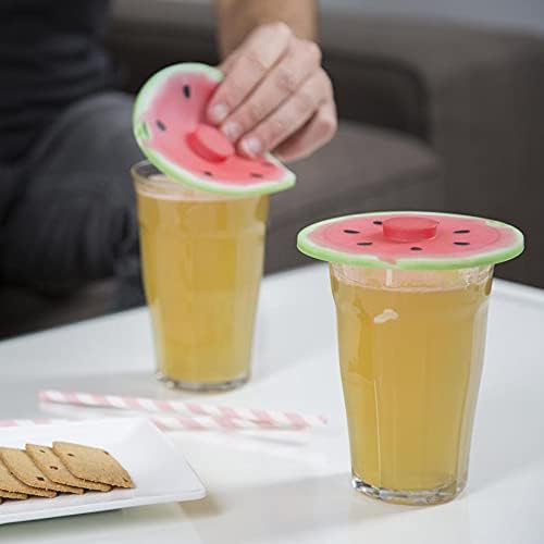 Charles Viancin Silicone Watermelon Drink Tampo de tampa/capa de 2, rosa