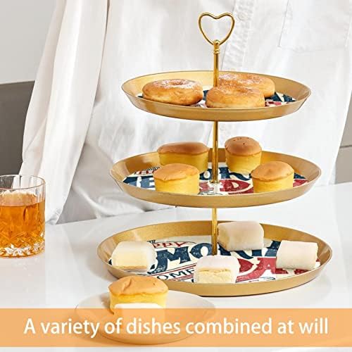 Stand de bolo de sobremesas, decoração de mesa para celebração de festa de casamento, padrão de aniversário retro