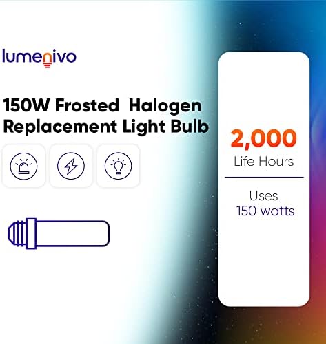Substituição de 150W para a lâmpada fosca Yotom por Lumenivo - para modelar luz, estroboscópio de estúdio, iluminação de pista, lustres, acessórios internos - e26 parafuso médio - 2300k Warm White - 120V - 1 pacote