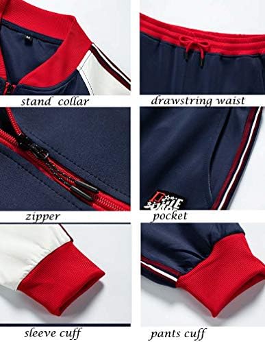 Roupas masculinas de traje masculino de 2 peças roupas de manga longa casual, trajes de corrida esportivos com zíper