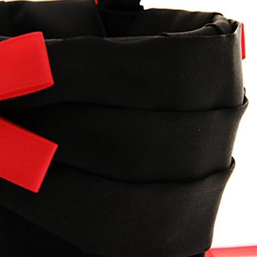 Moda de boneca preto e vermelho cetim de cetim Bowknot Flor Girls/Boys para cesta de festas de casamento, 22 * ​​13 cm