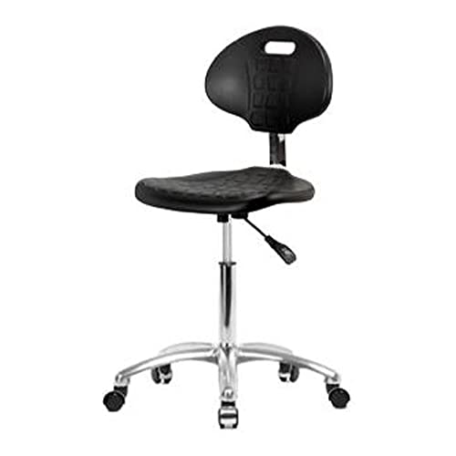 Thomas ECOM TPMBCH-CR-A0-CF-CC Poliuretano Básico Industrial Média Bancada Cadeira sem braço e com base cromada, anel de pé