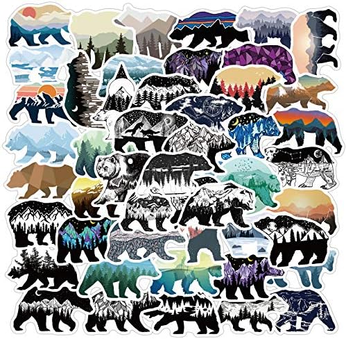 Adesivos de urso deserto ao ar livre 50 pacote cenário de mountain bels decals de urso para laptop skateboard garrafas de água adesivo de carro