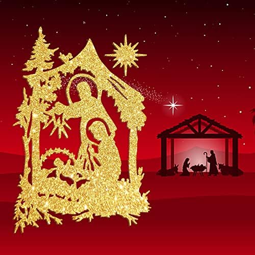 Langfon Christmas Religião da Páscoa Natividade Metal Cutting Matreja, Rebirth Pray Background Die Cuts para fazer cartas