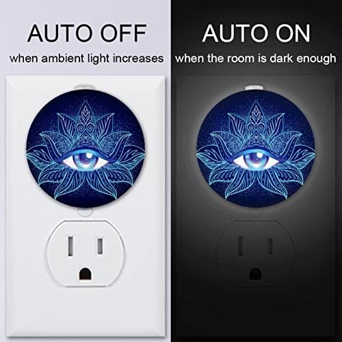 2 Pacote de plug-in Nightlight LED Night Light com sensor do anoitecer para o amanhecer para o quarto de crianças, viveiro, cozinha, olho azul de dragão chinês