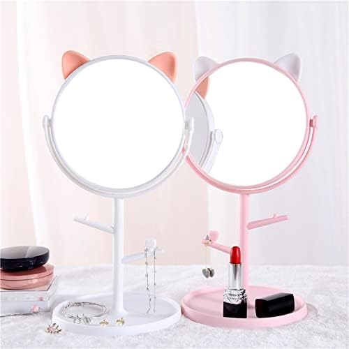 Bmaes Creative HD Desktop espelho rotativo espelho de maquiagem Princesa Mirror Branco