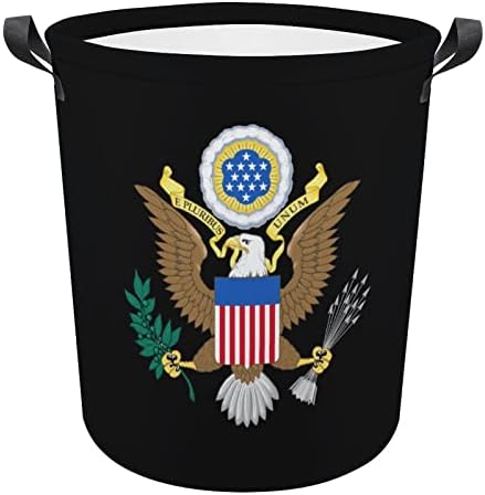 Counhe os braços da cesta de lavanderia dos Estados Unidos com alças em redonda de lavanderia dobrável cesta de armazenamento para o banheiro do quarto
