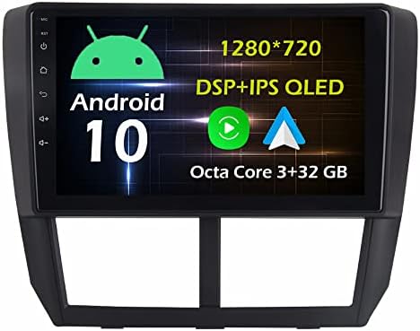 9 '' '3+32 GB Android 10 no Rádio estéreo de carro Dash Fit para Subaru Forester 2008 09 10 11 2012 Unidade de navegação GPS CarPlay
