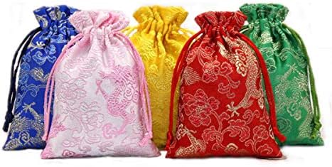Snadulor, sacos de kit, 20 PCs Chineses Jewelry Silk bolsa Bolsa Brocade Presente, jóias, presentes, sacos de doces 3,9x5,5
