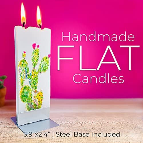 Velas planas feitas à mão - Olá, Fall Floral Greath | Velas decorativas pintadas à mão e sem perfume | Velas resistentes a gotejamentos