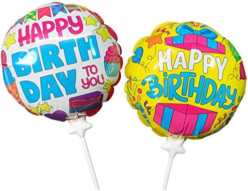 Magic feliz aniversário balões auto -inflável na folha de bastão decoração colorida de festas suprimentos comemoração, presentes de tamanho pequeno para crianças