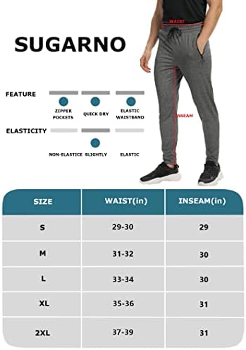 Calça de moletom de jogador seco masculino com bolsos com zíper 2 pistas de 2 pack Joggers Workout Gym Sweats para homens