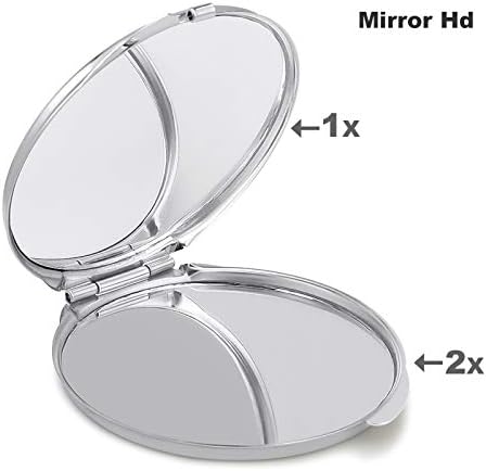 O espelho de maquiagem de maquiagem de maquiagem de alpaca compacto portátil dobrável portátil duplo-lados com 2x 1x