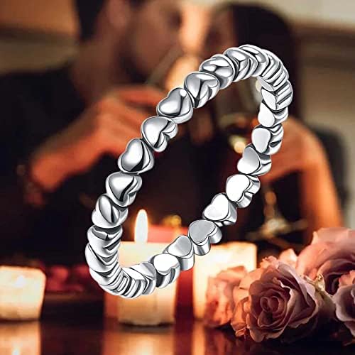 Anéis de aniversário de Yistu Rings do Anel Day Noivado Senhoras Moda Coração Presente Pêssego Os Anéis de Amor dos Namorados